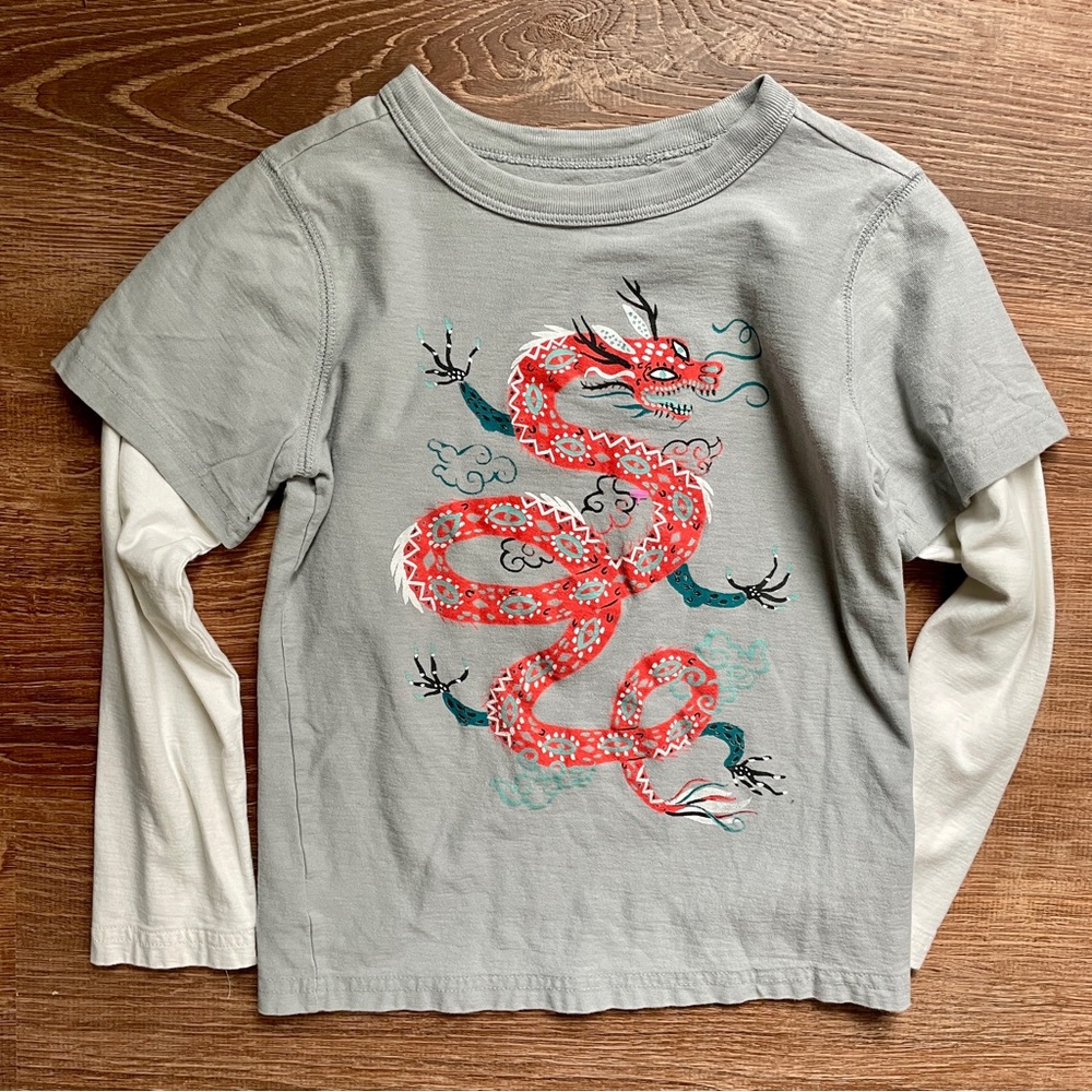 Tea Collection Fire Dragon Graphic Layered Tee 6